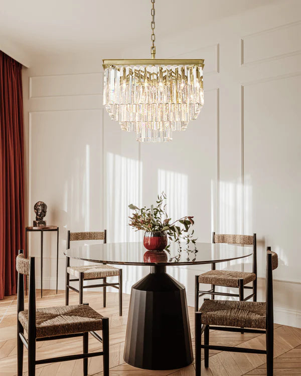 1920s Orion Art Deco Square Chandelier 34"