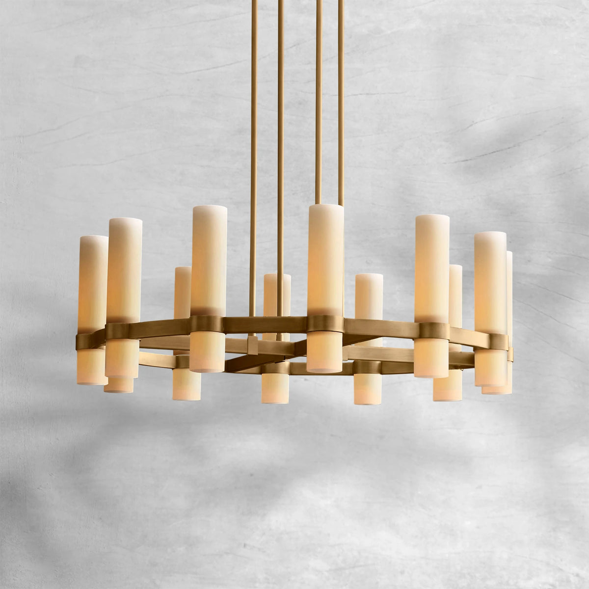 Ravion Round Milk Glass Chandelier