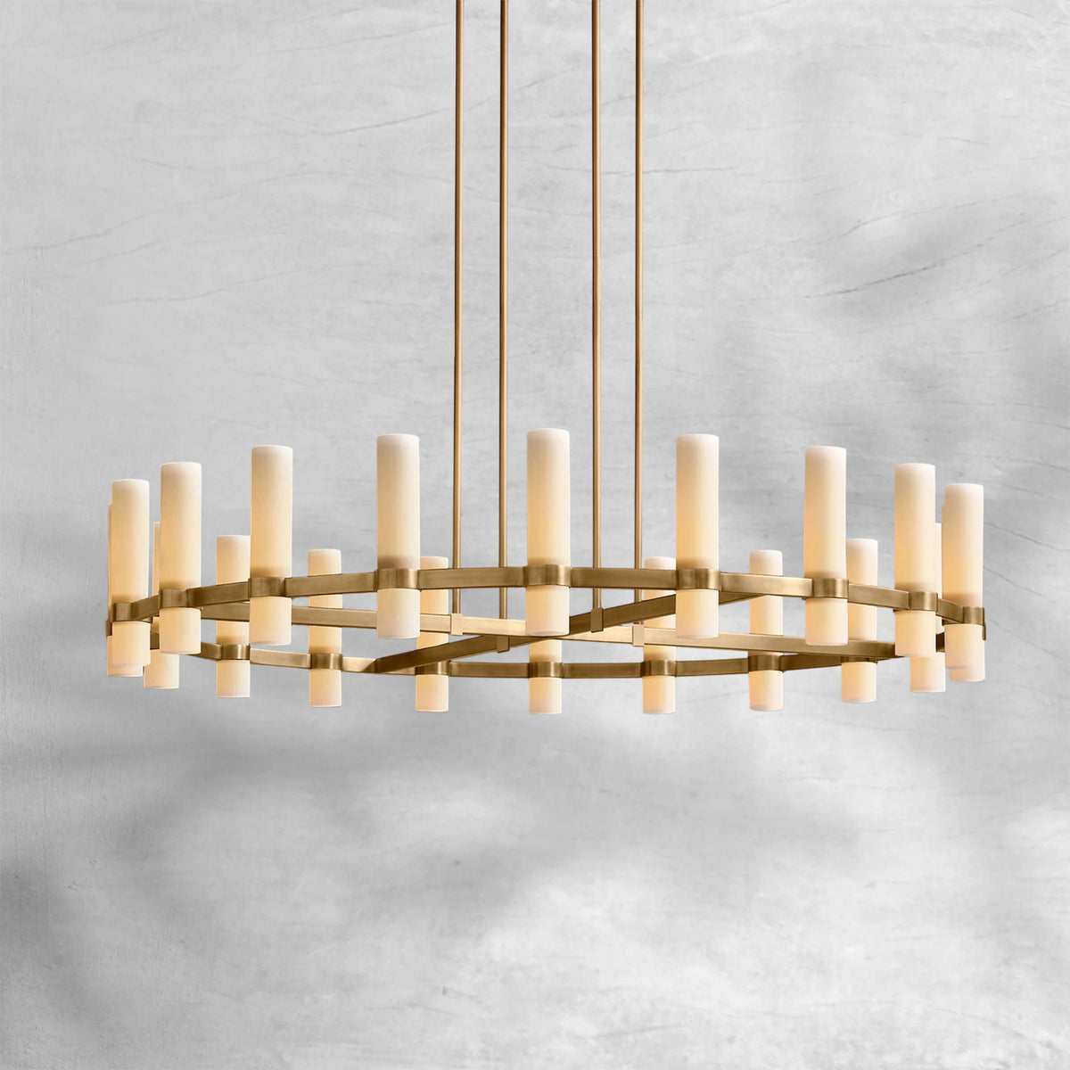 Ravion Round Milk Glass Chandelier
