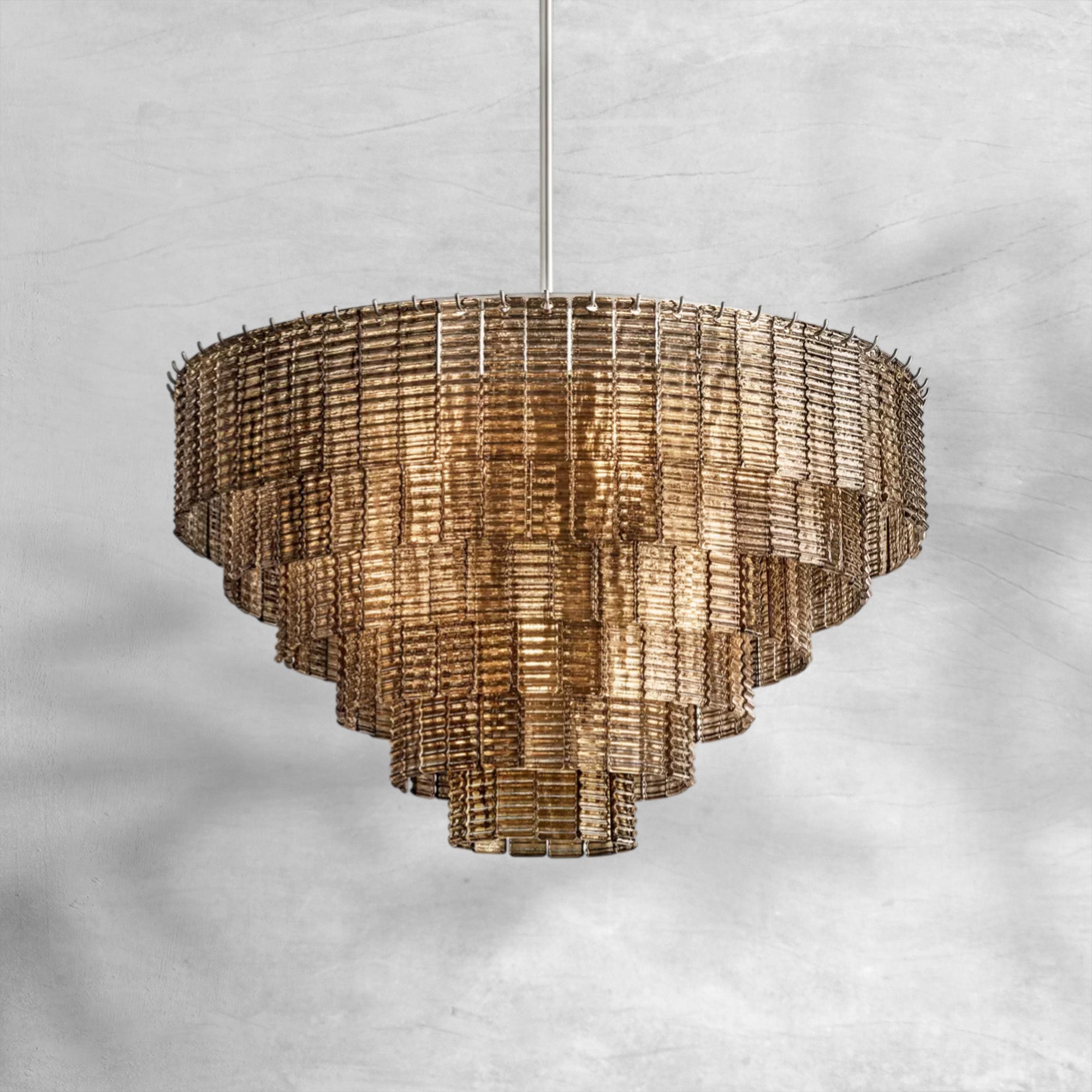 Sirena Smoke Glass Round Chandelier 41"