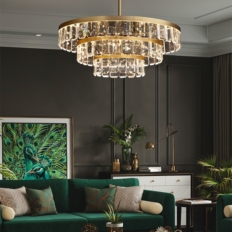 Rebecca Postmodern Multi Tier Crystal Chandelier - Merlin Lamps
