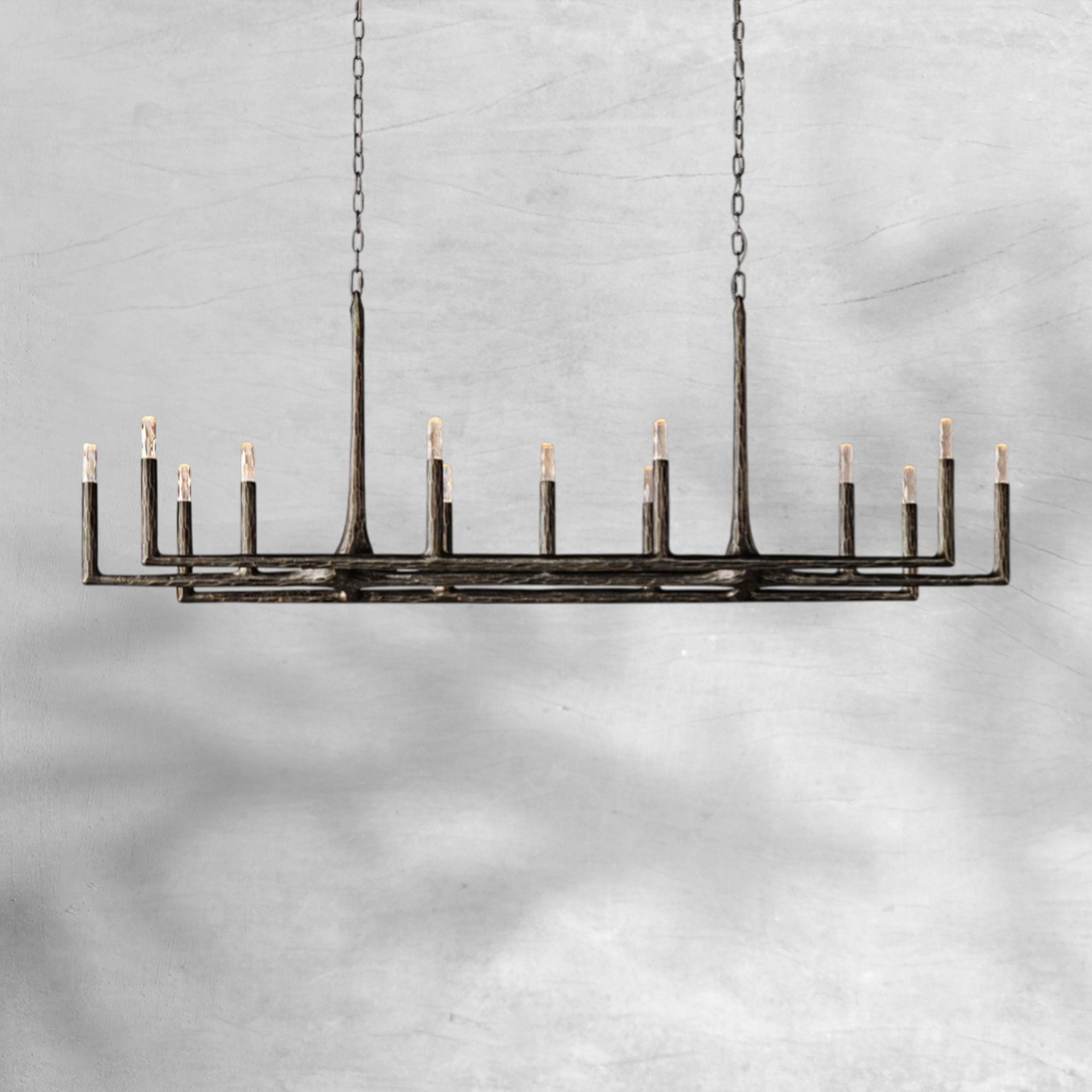 Thaddeas Forged Linear Chandelier 54" 72" 96"
