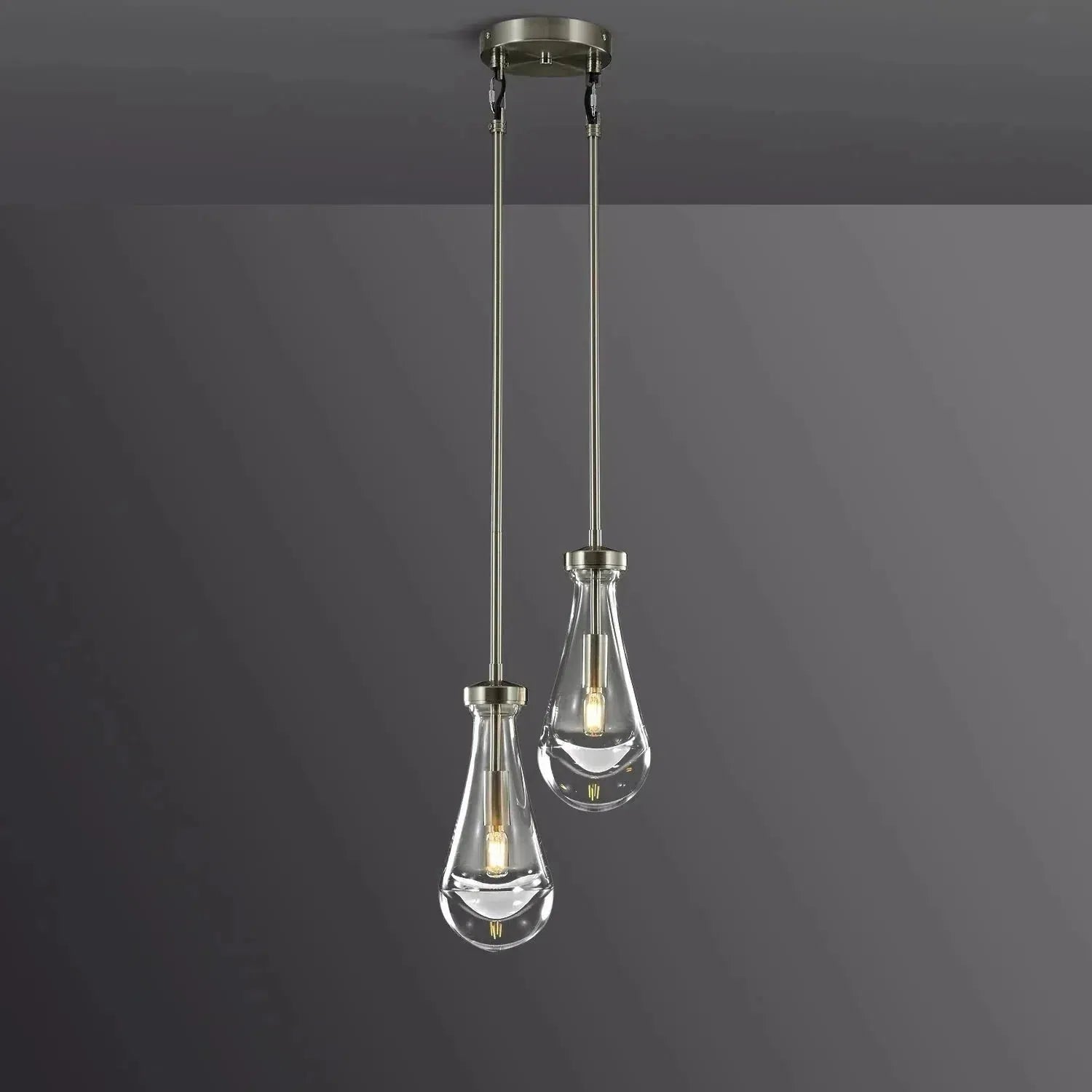 Raindrop 2-Light Cord Round Chandelier