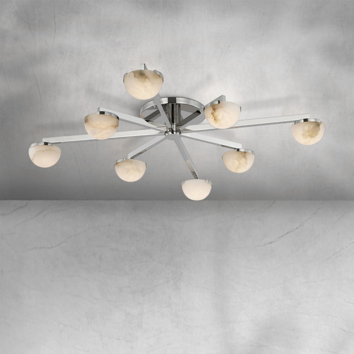 Padra Alabaster Large Staggered Arm Flush Mount