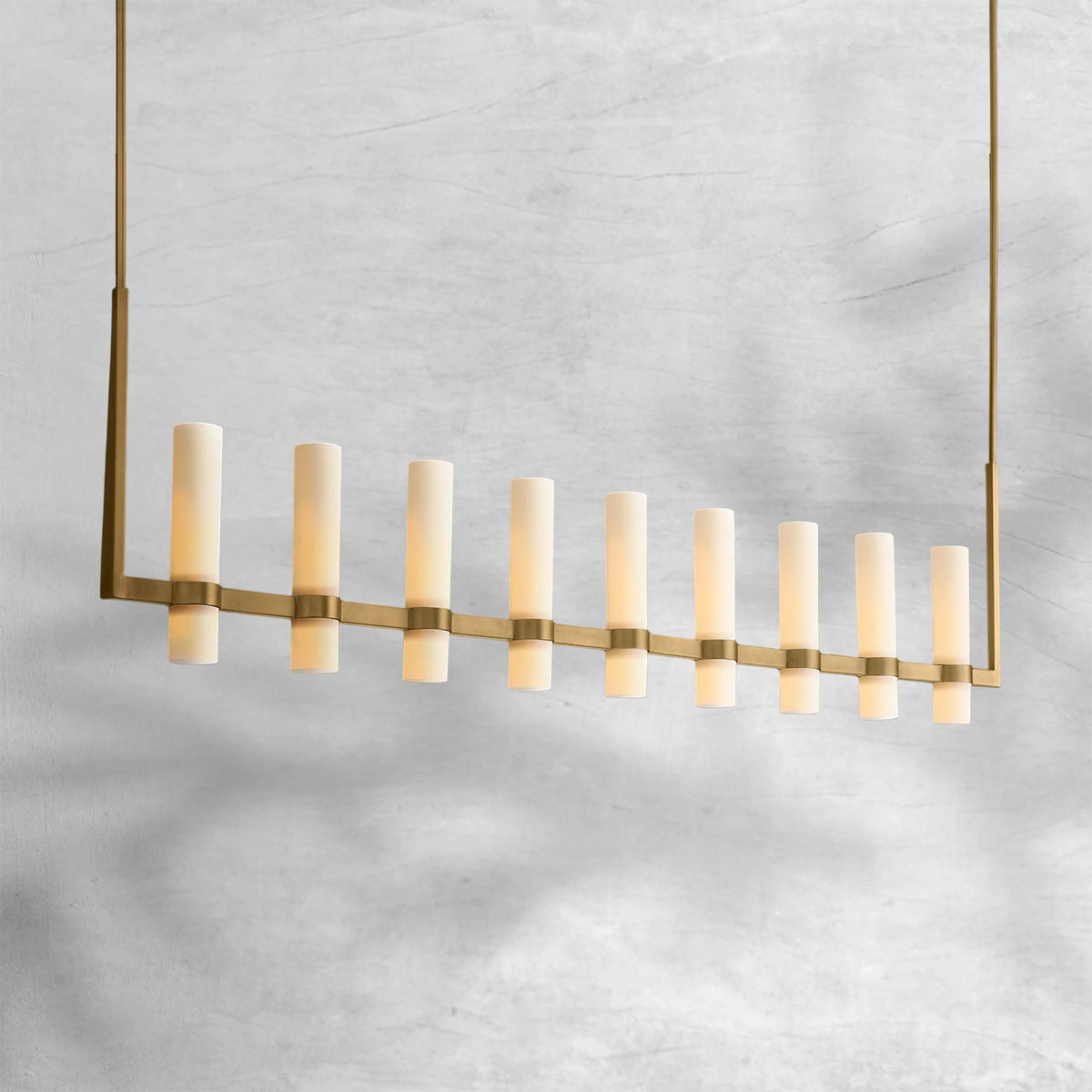 Ravion Linear Milk Glass Chandelier
