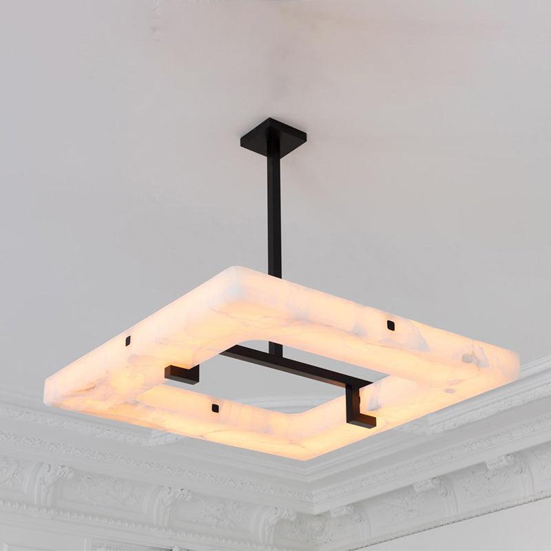 Glacera Square Alabaster Chandelier - Merlin Lamps