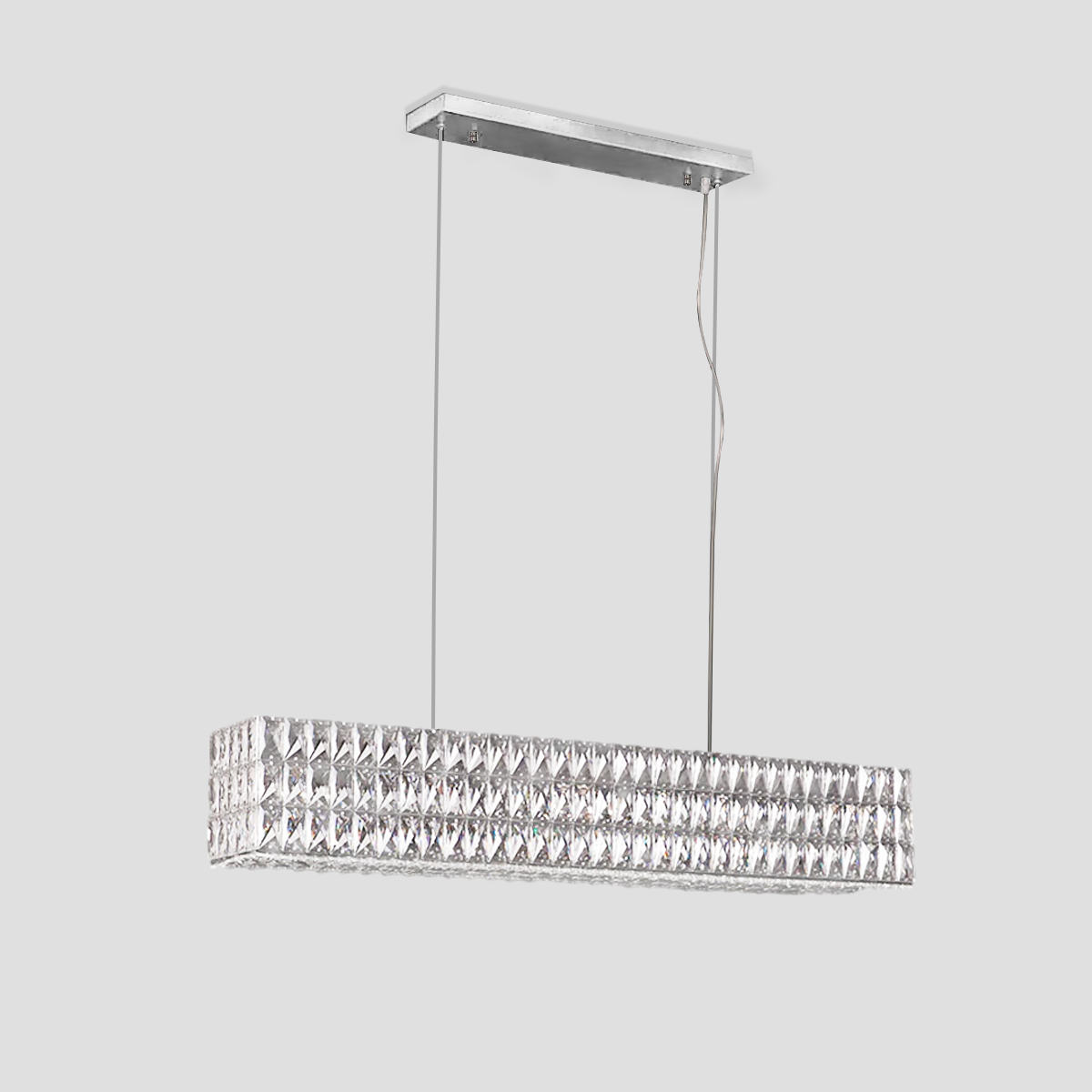 Rectangular 3-Tier K9 Crystal Chandelier 40" 48" 61" 73"