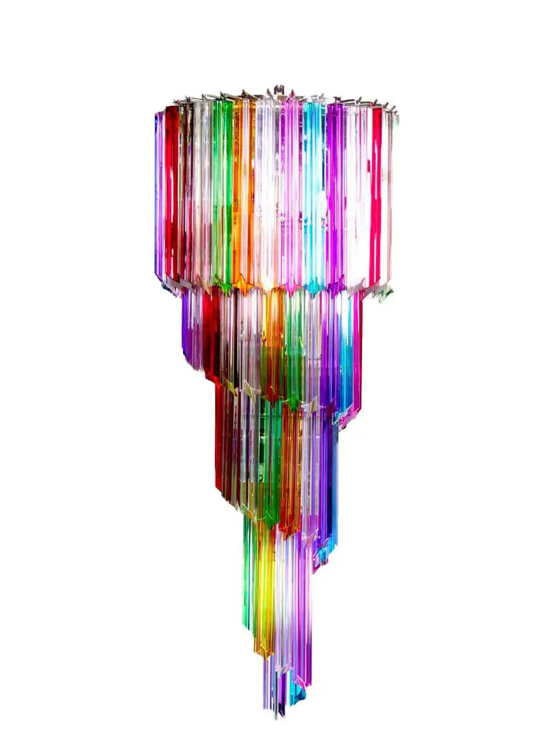 Murano chandelier – Spiral – 86 prisms – Multi