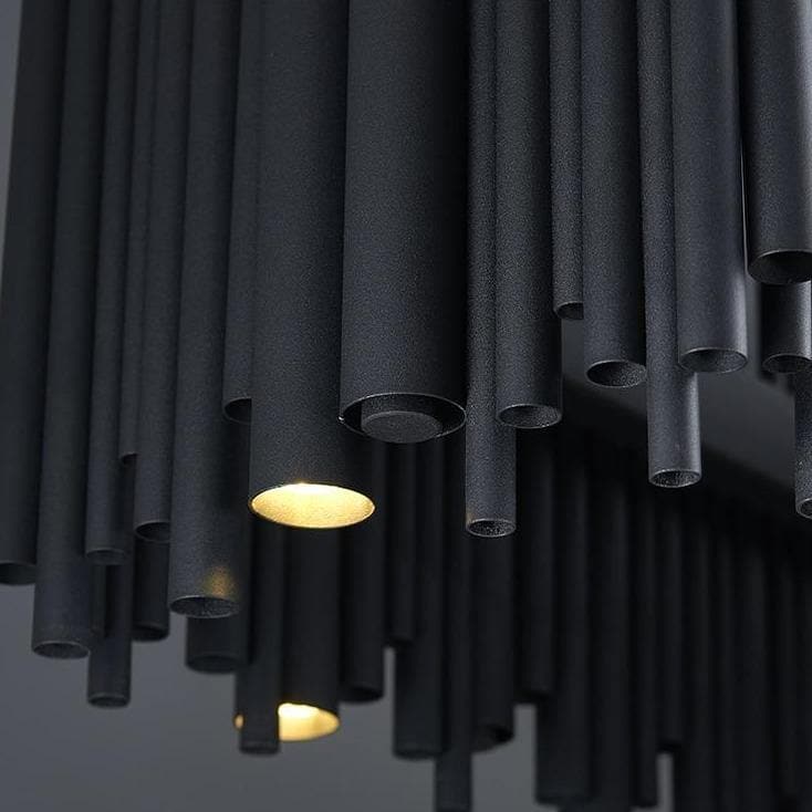 Modern Classic Black Rectangle Long Chandelier W 32"/40"
