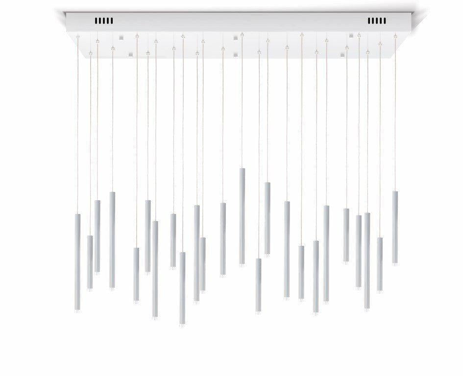Bellini Rectangular Tri-Tone Tubular Pendant Light Chandelier - Merlin Lamps