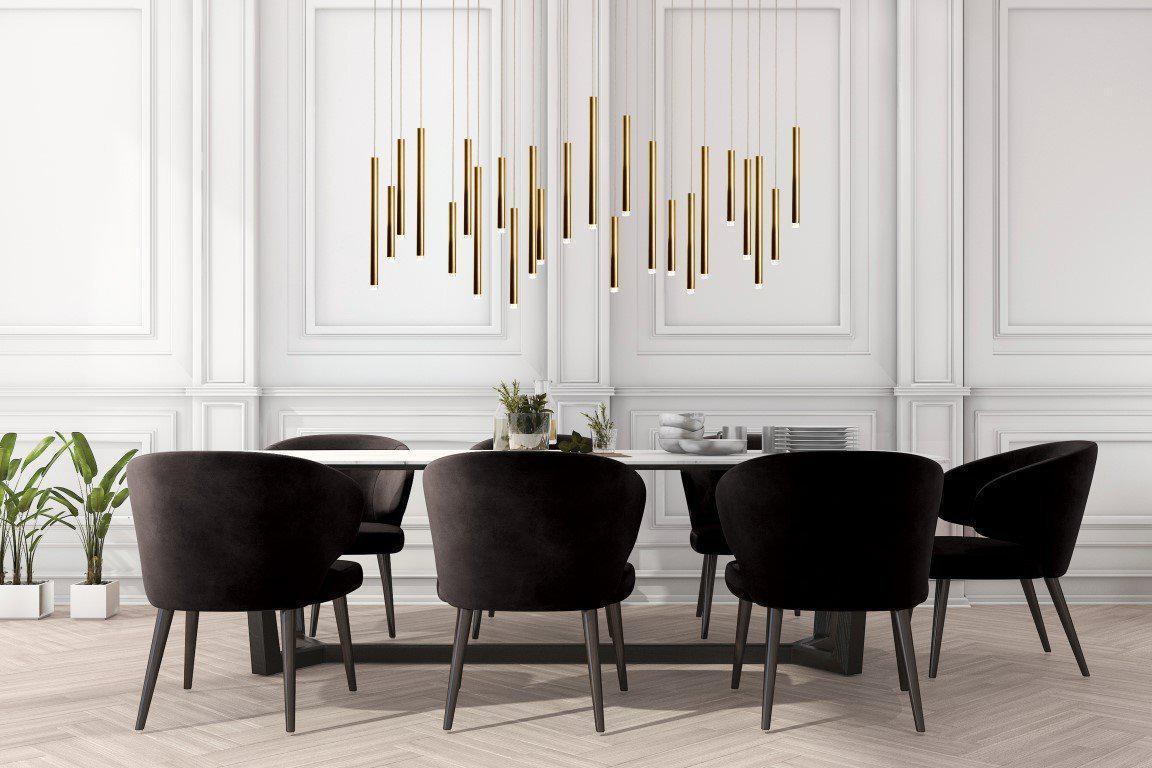 Bellini Rectangular Tri-Tone Tubular Pendant Light Chandelier - Merlin Lamps