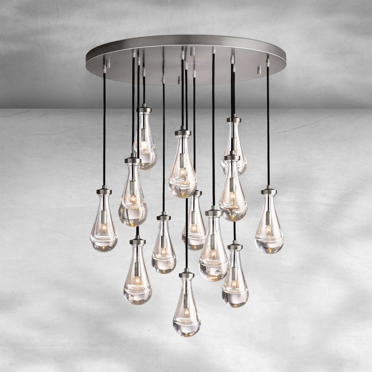 Raindrop Round Chandelier 36"
