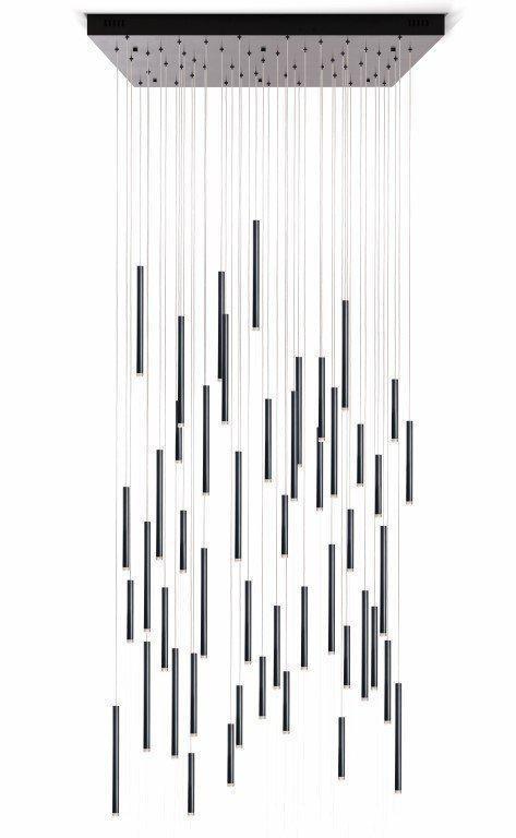 Bellini Square Tri-Tone Tubular Pendant Light Chandelier - Merlin Lamps