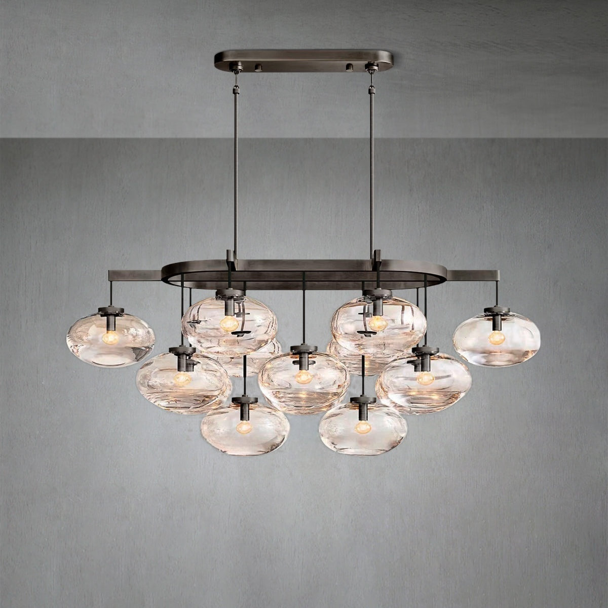 Coraline Clear Glass Linear Chandelier 54"
