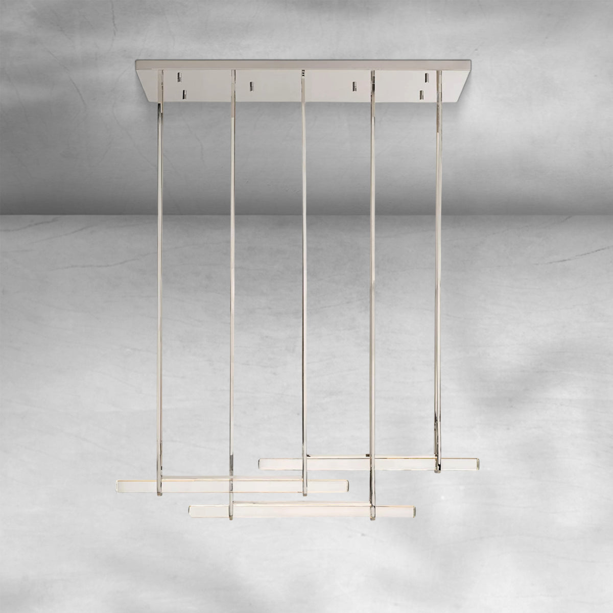 Aureon Crystal Triple Bar Linear Chandelier