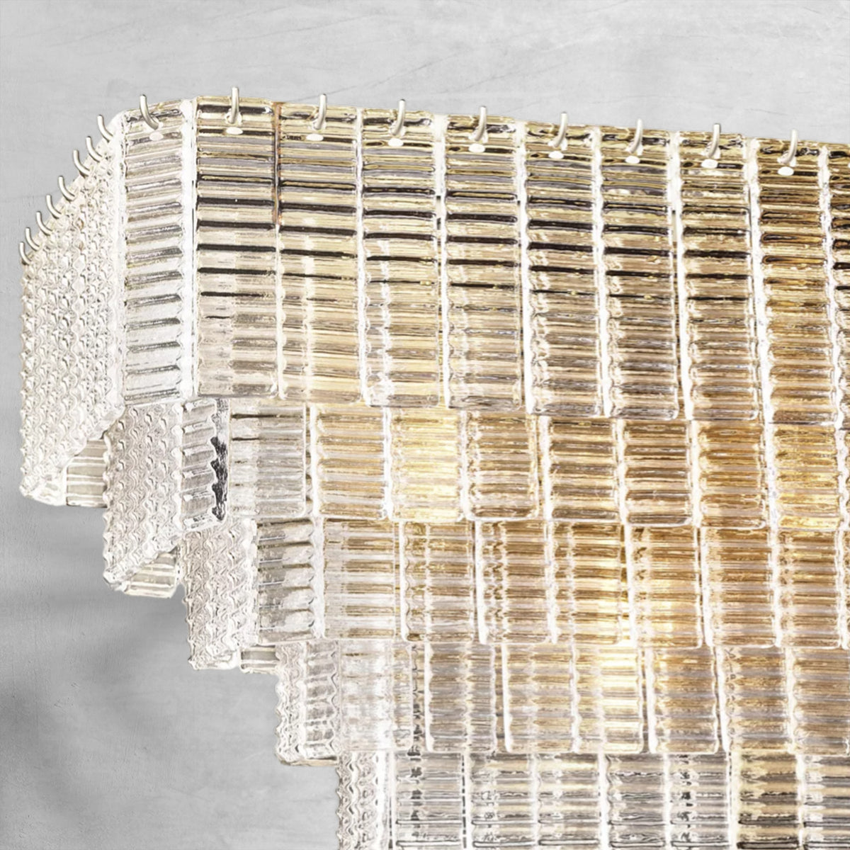 Selene Clear Glass Rectangle Chandelier 59"