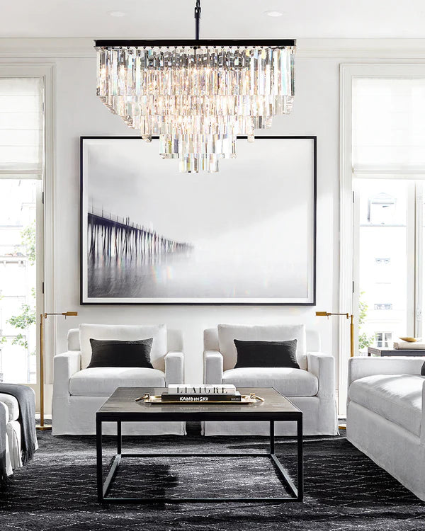 1920s Orion Art Deco Square Chandelier 34"