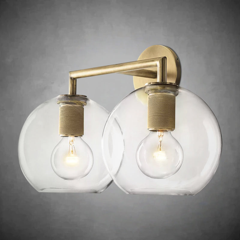 Utilitaive Globe Shade Double Sconce