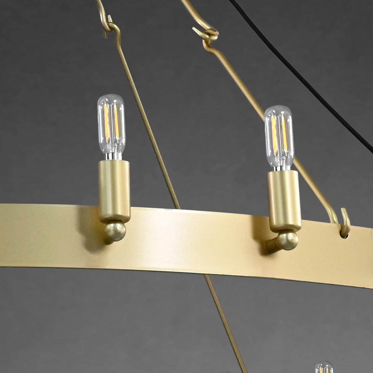 Celestine Vintage Filament 2-Tier Round Chandelier 63''