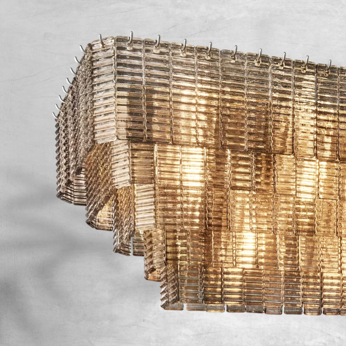 Selene Smoke Glass Rectangle Chandelier 59"