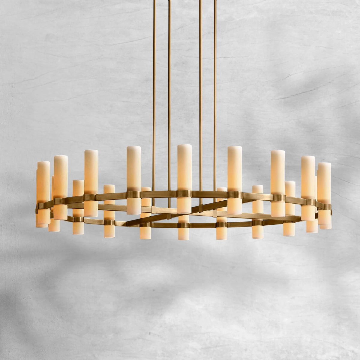 Ravion Round Milk Glass Chandelier