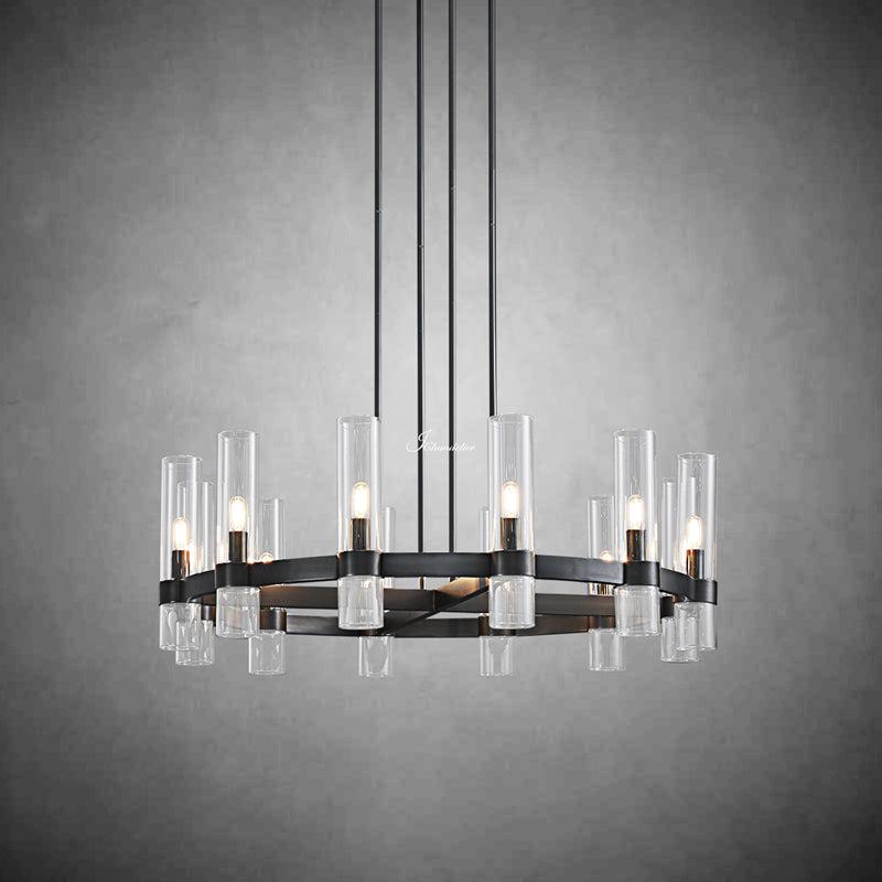 Ravion Round Blown Glass Chandelier 36"
