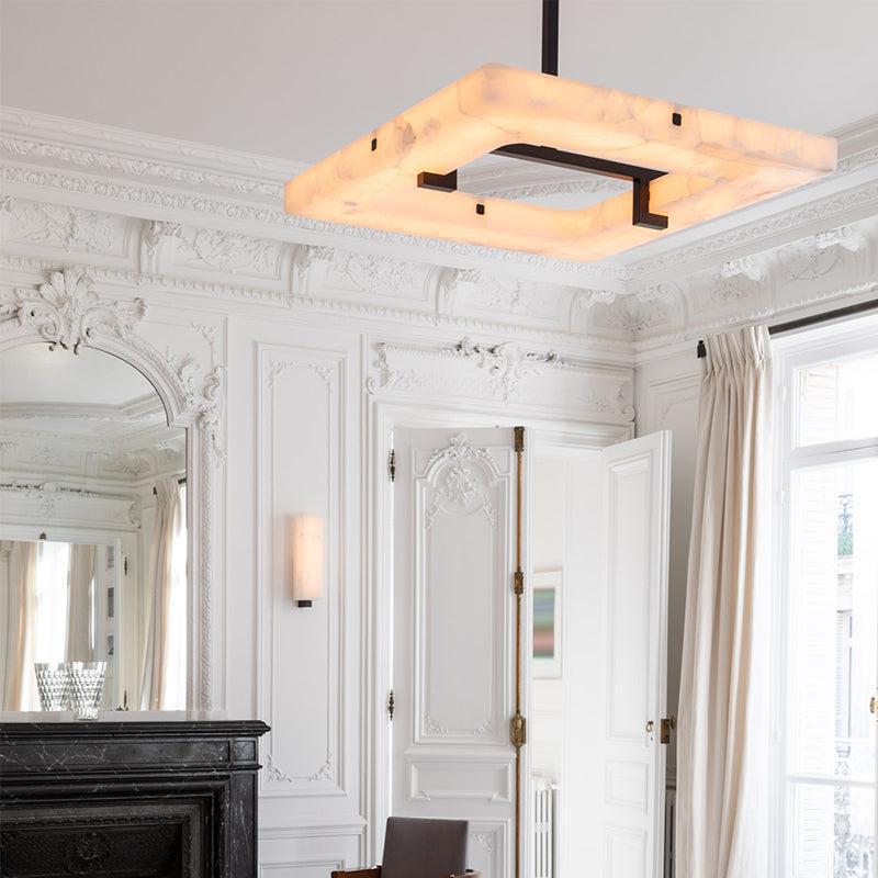 Glacera Square Alabaster Chandelier - Merlin Lamps