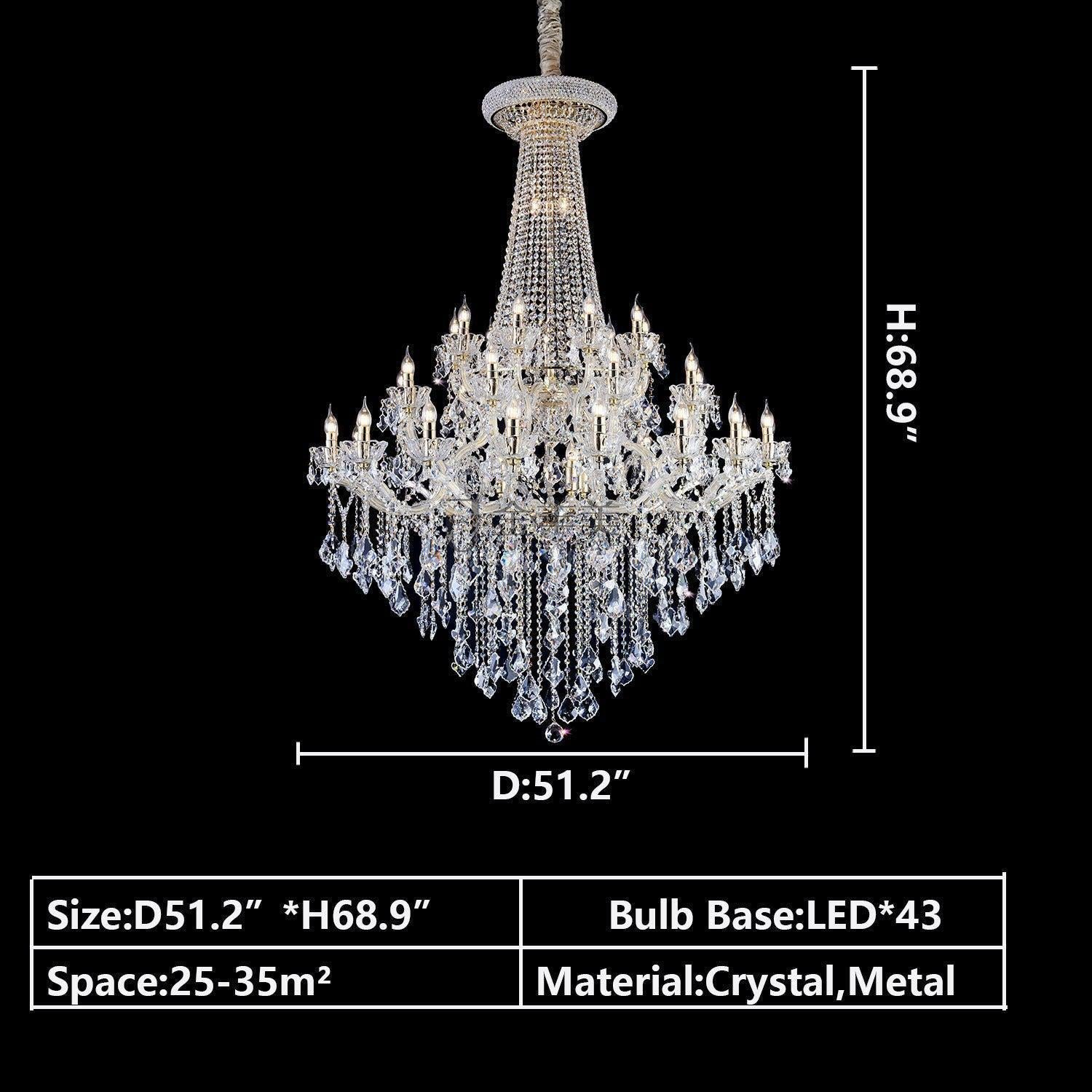 D51.2"*H68.9" Schonbek Olde World Swarovski Crystal Chandelier in Silver CWI Lighting Open Box 49 Light Up Chandelier With Chrome Finish