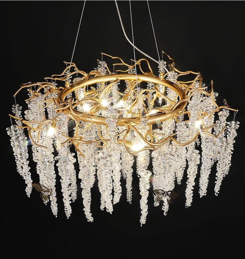 JC Branch Luxury Long Snowflake Crystal Chandelier