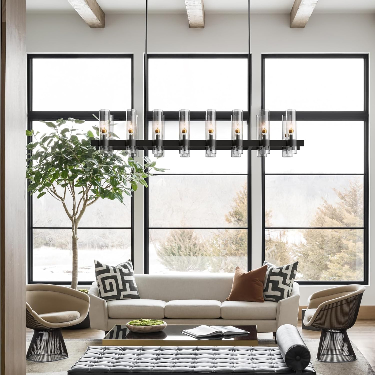 Modern Farmhouse Brass Chandelier 9 Light Pendant 54 61 67 Inch