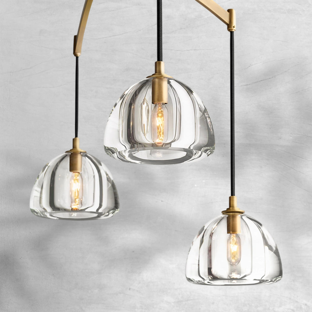 Haloid Modern Glass Linear Chandelier 54" 72"