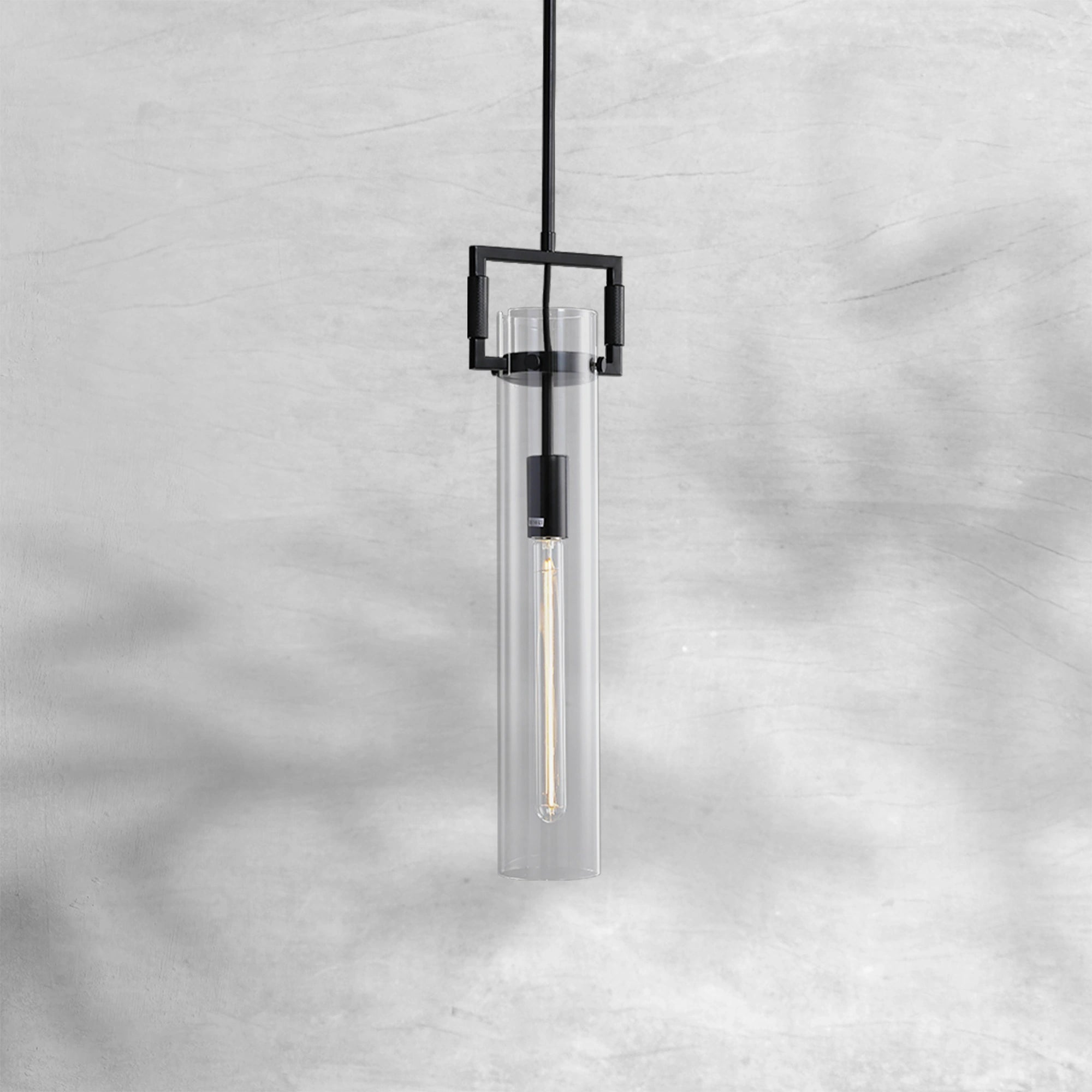 Machine Glass Cylinder Pendant 12"22"