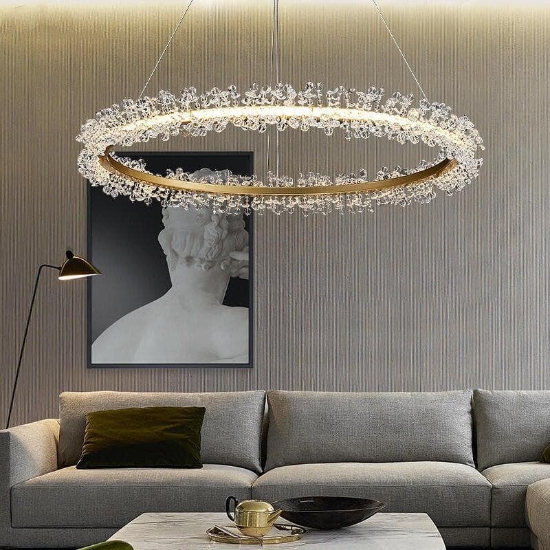 Ring Crystal Golden Round Chandelier