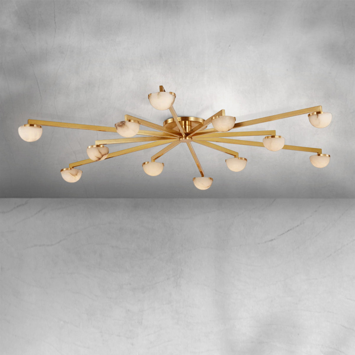 Padra Alabaster Large Staggered Arm Flush Mount