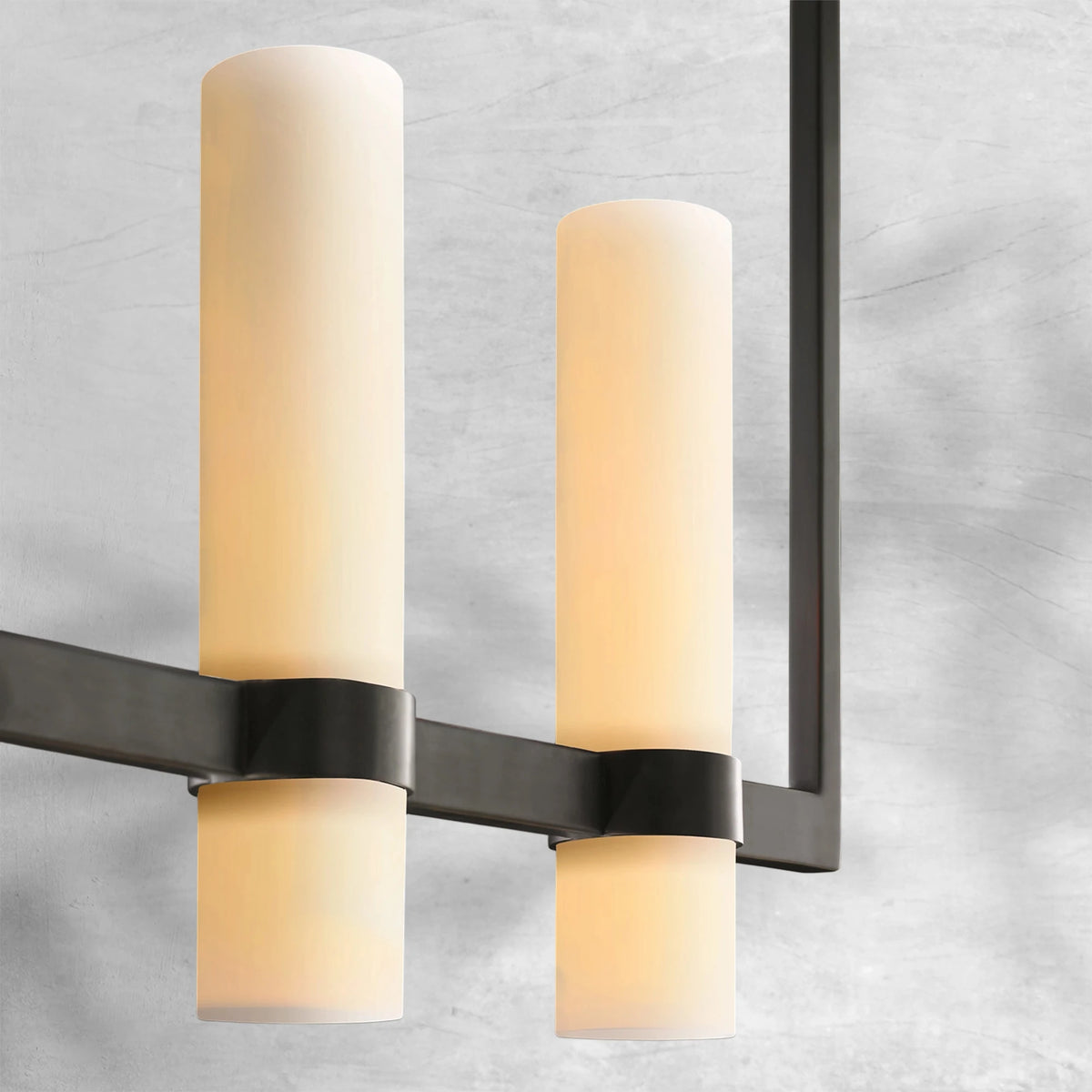 Ravion Linear Milk Glass Chandelier