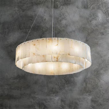 Brendra Alabaster 2-Tier Round Chandelier - Merlin Lamps