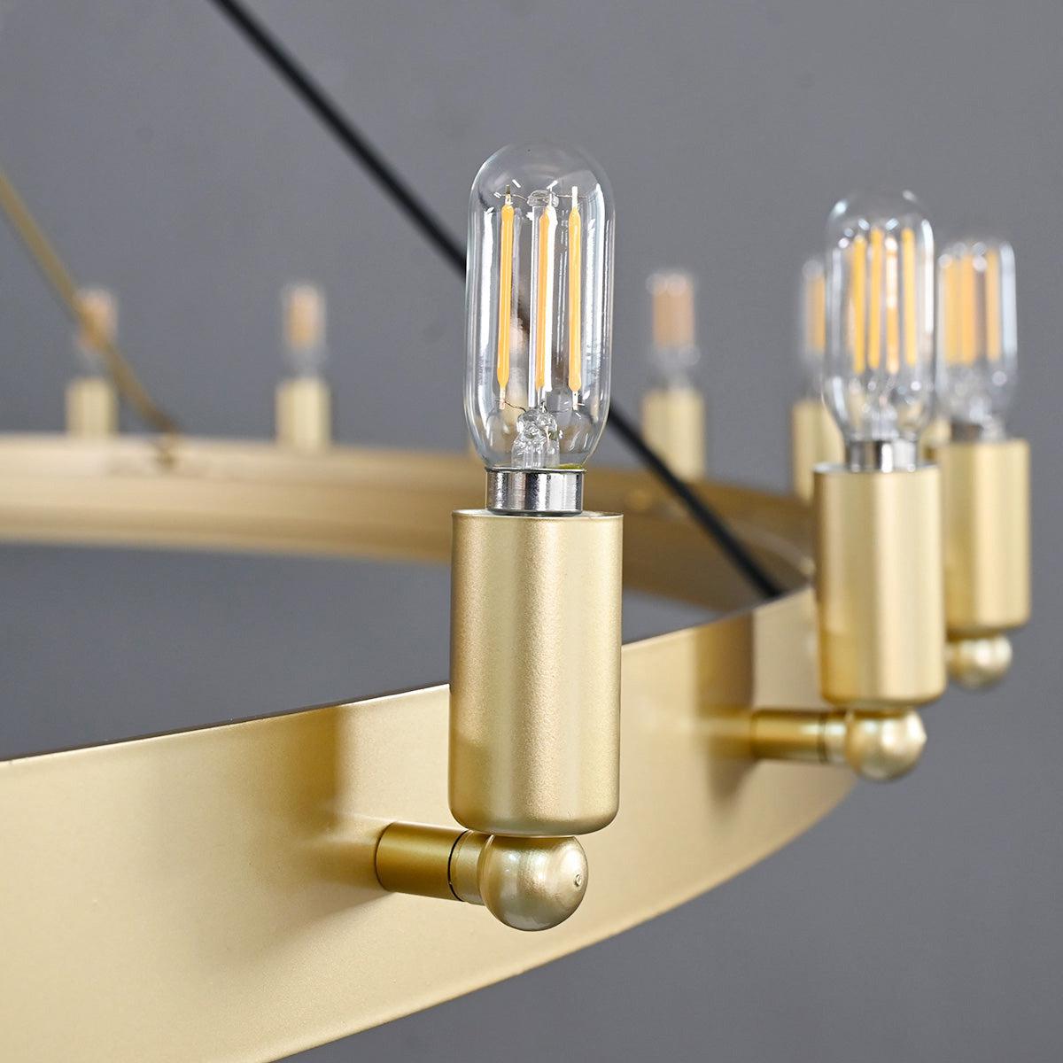 Celestine Vintage Filament 2-Tier Round Chandelier 63''