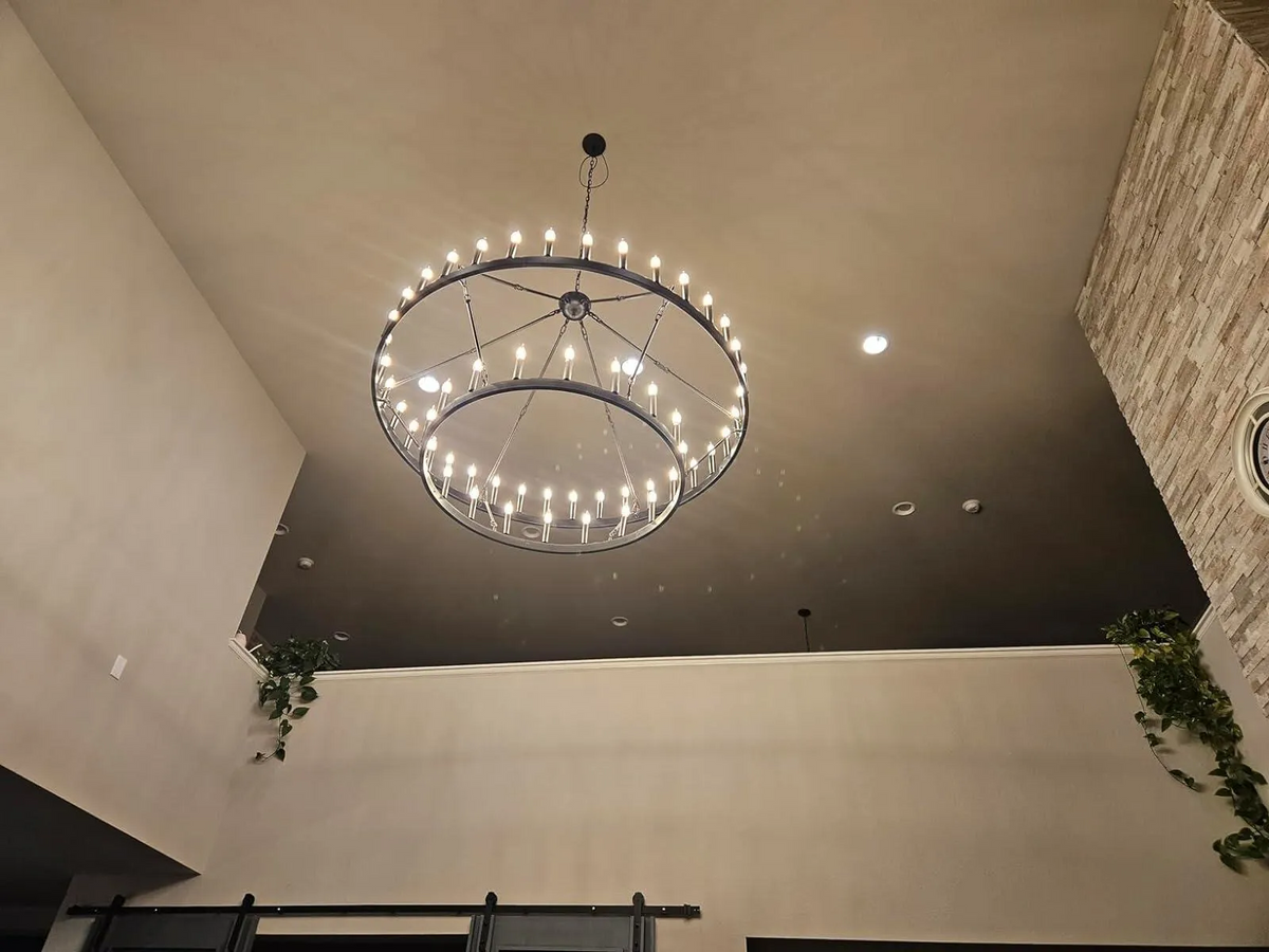 Celestine Vintage Filament Two-Tier Round Chandelier 71"
