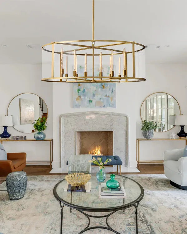 Bauros Glass Lantern Modern Round Chandelier 33"44"55"