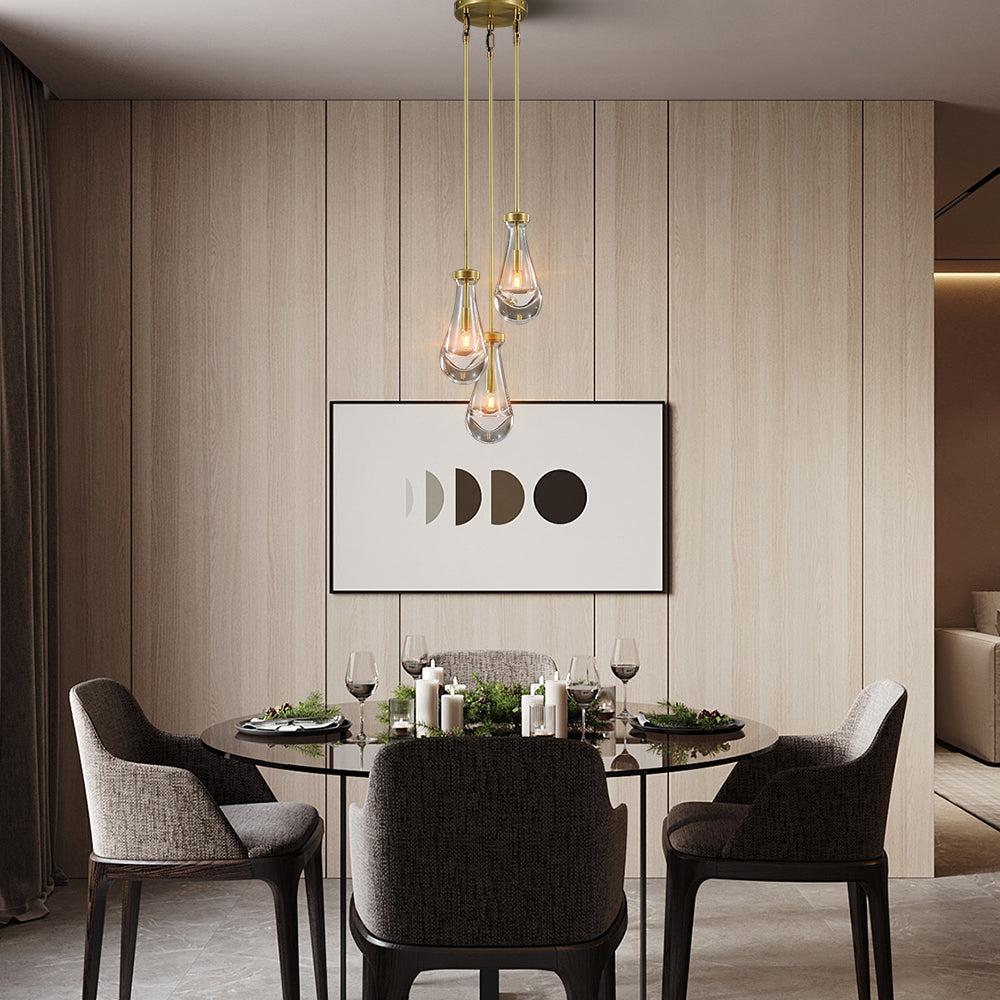 Raindrop 3-Light Rod Round Chandelier