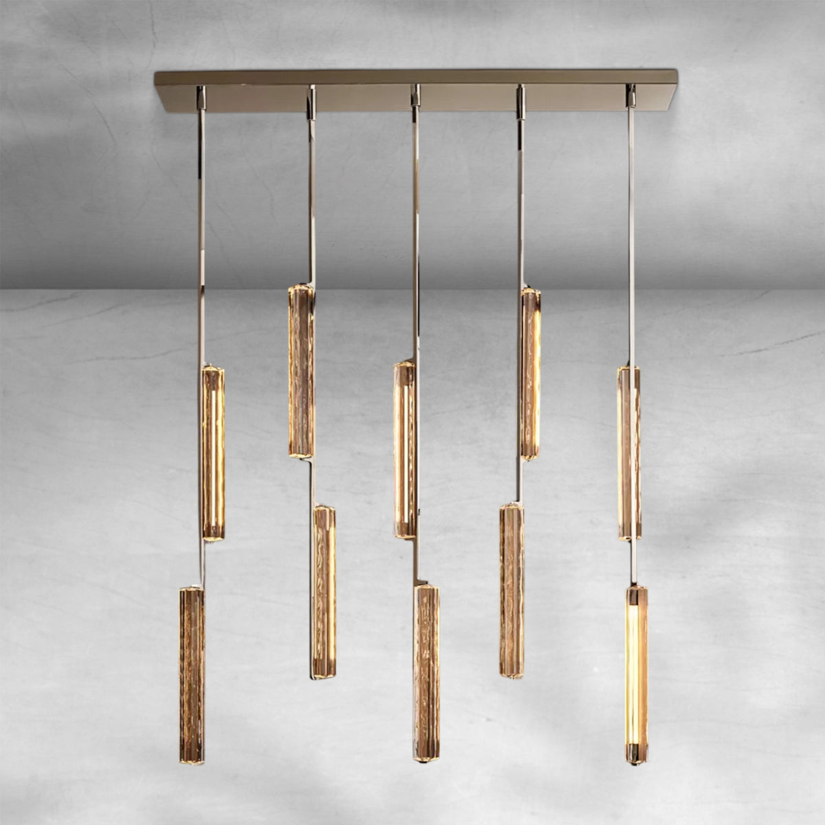Aureon Crystal Linear Chandelier 54"