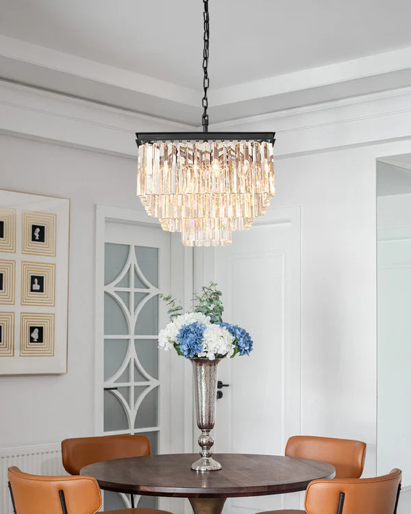 1920s Orion Art Deco Square Chandelier 34"