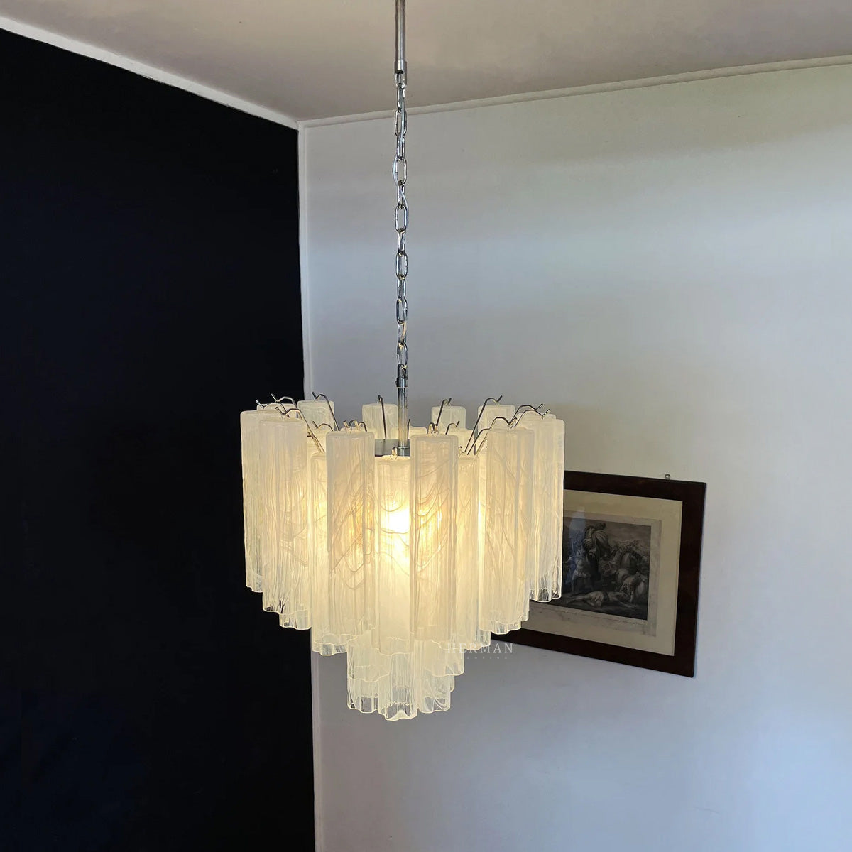 Murano Chandelier – 36 tubes – Alabaster white