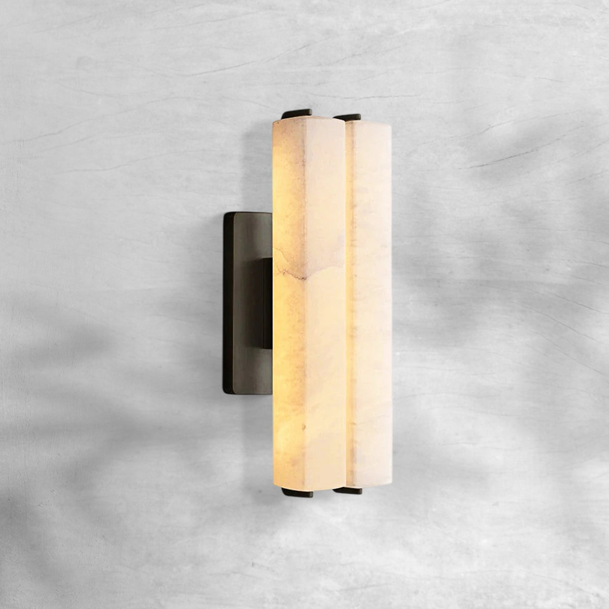 Aureon Alabaster Double Sconce