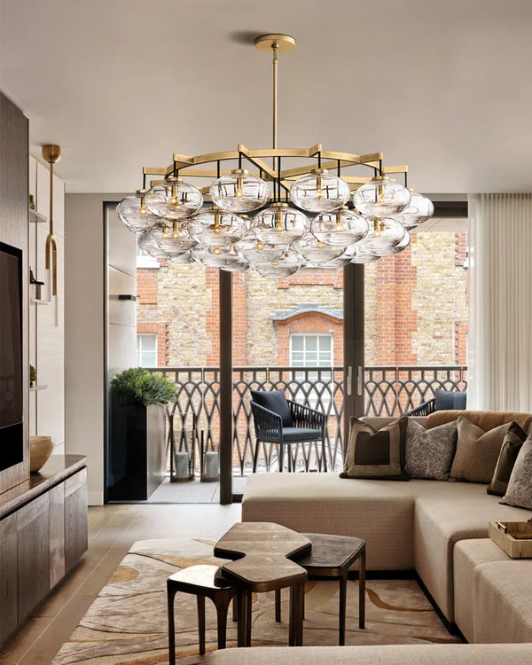 Cabrlet Clear Glass Round Chandelier 60"