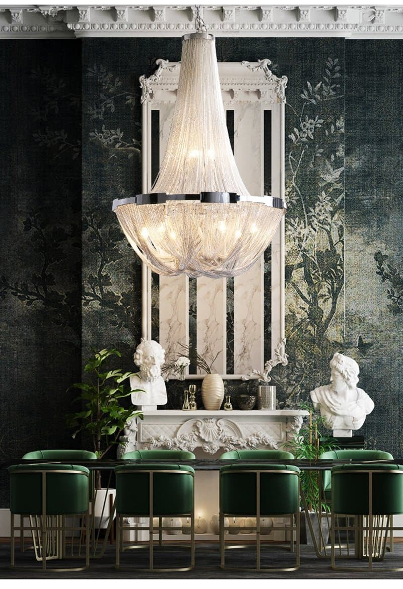 JC Liz Luxury Plated Aluminum Chain Chandelier Diameter