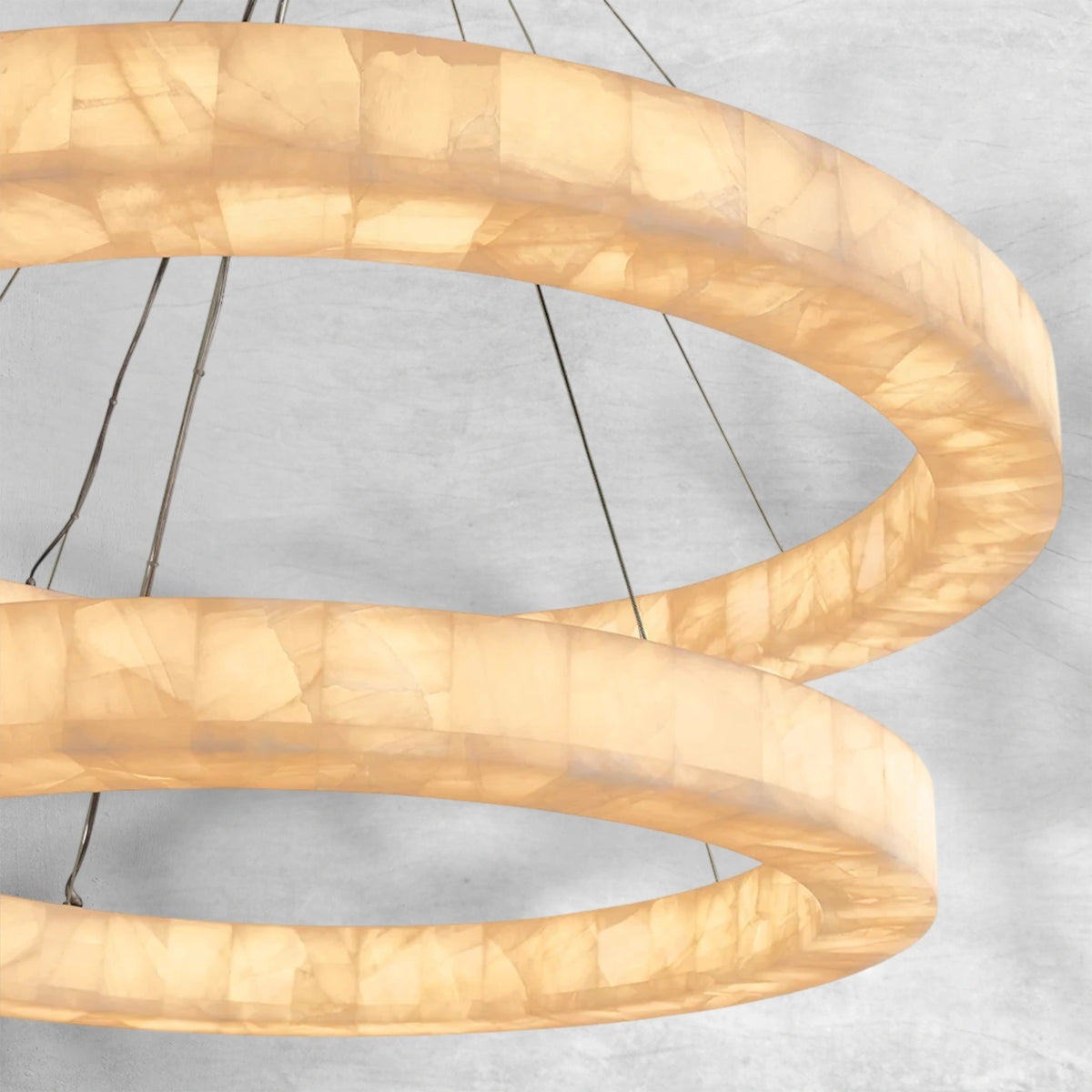 Riora 2-Tier Round Calcite Chandelier 60"