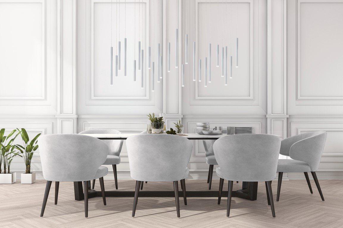 Bellini Rectangular Tri-Tone Tubular Pendant Light Chandelier - Merlin Lamps