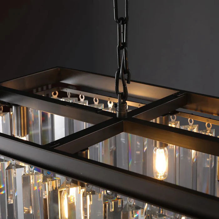 Riel Rectangular Crystal Chandelier 49"