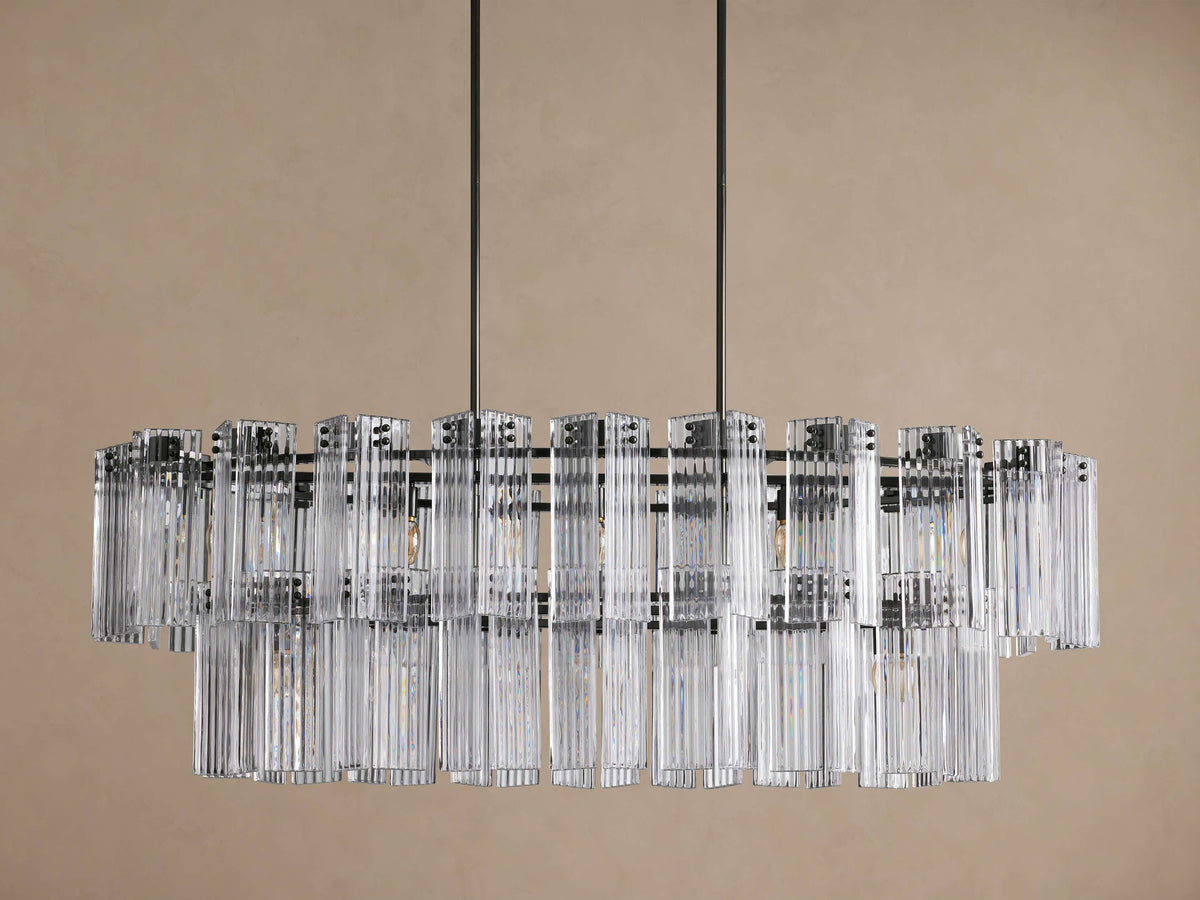 Delsie Oval Tiered Chandelier 63'' 72"W
